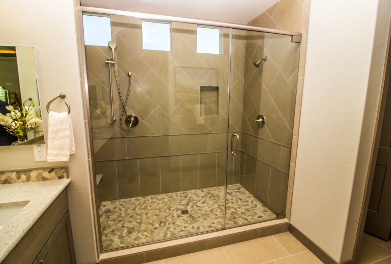 Glass Panel Divider for Small Bathroom